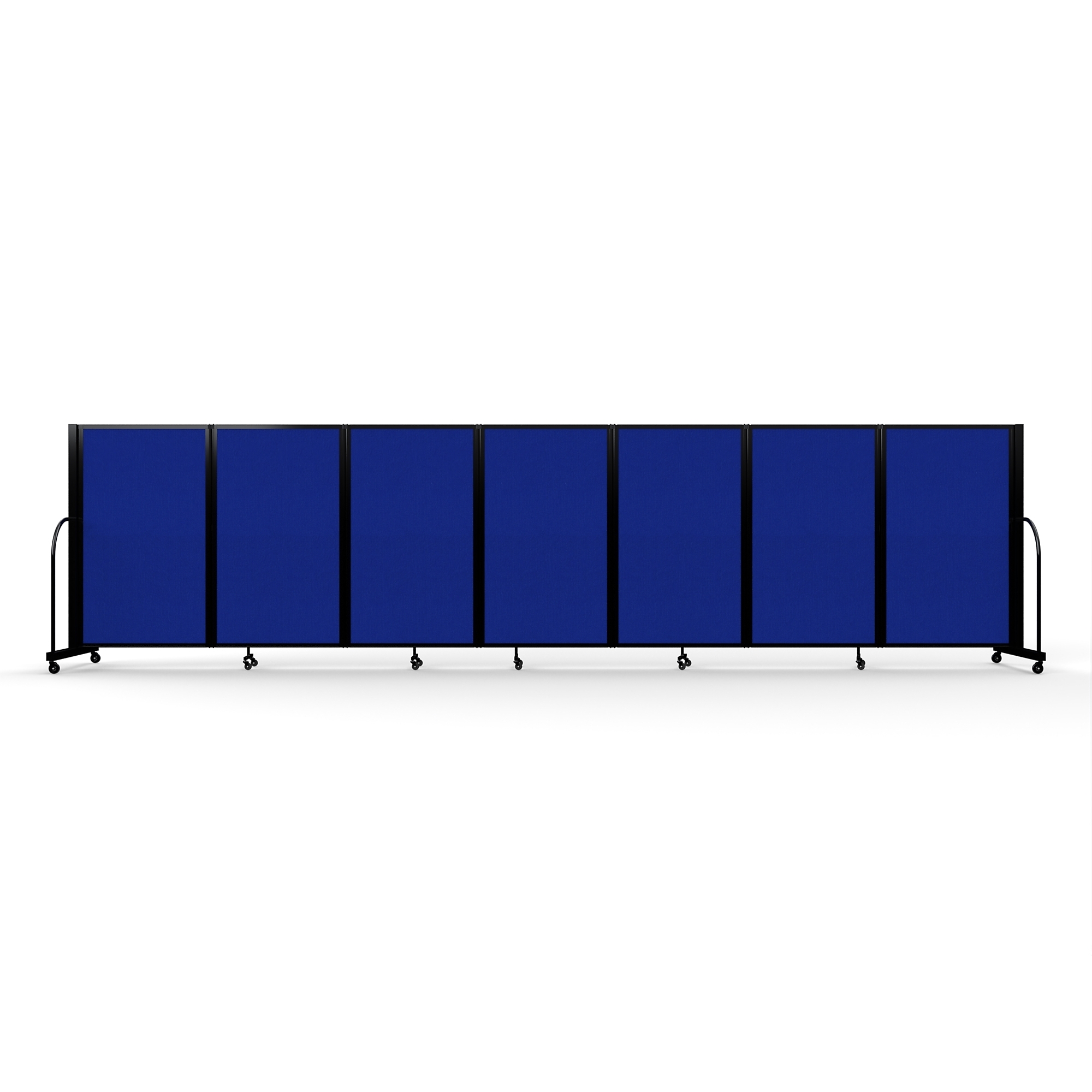 Screenflex Full Motion Divider, 5' x 19'7", Black Frame, Royal Blue